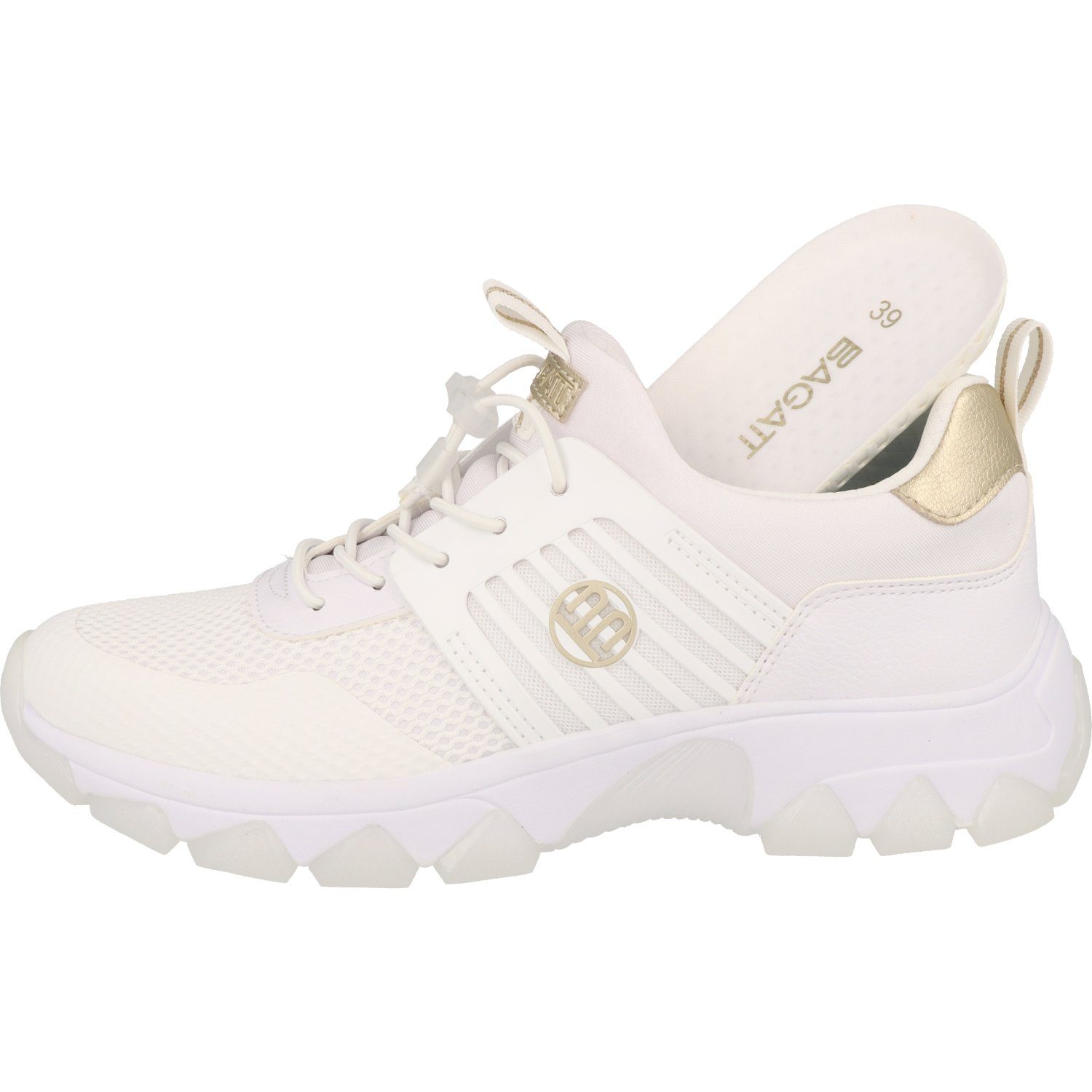 Halbschuhe Yuki White/Gold Schuhe Damen sportliche BAGATT Sneaker Sneaker D32-95207-6969