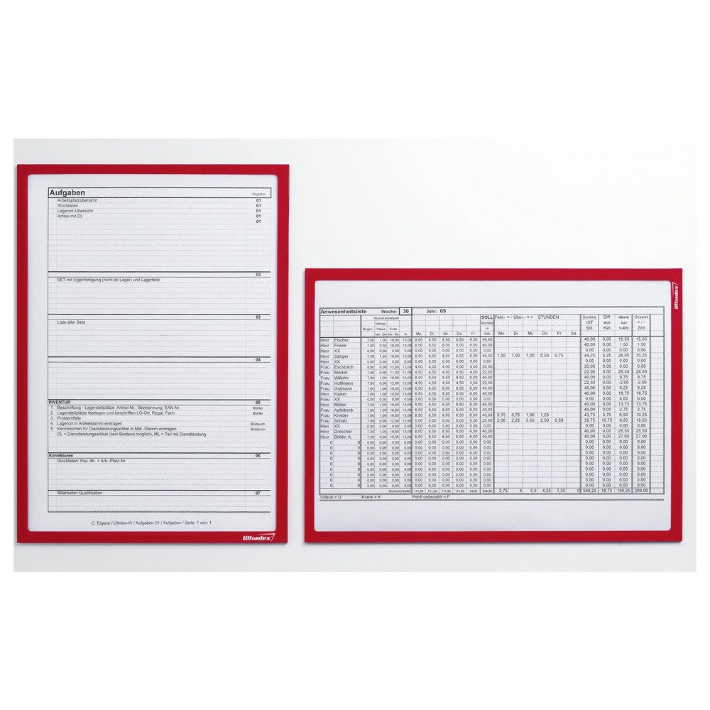 Ultradex Magnettafel Ultradex 889005 Info-Rahmen, magnetisch Rot (B x H) 225 mm x 312 mm DI