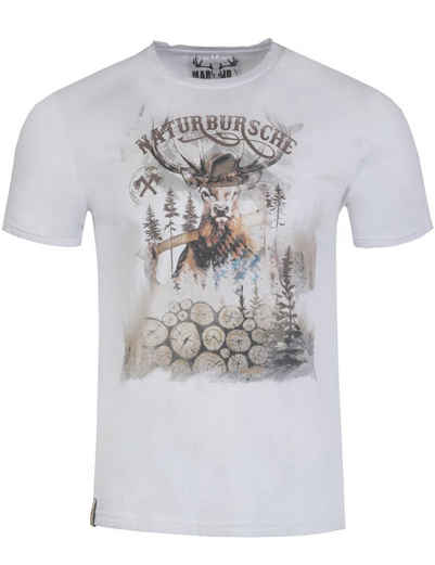 MarJo T-Shirt Herren Trachtenshirt 'Guido' mit Hirschmotiv, Mit