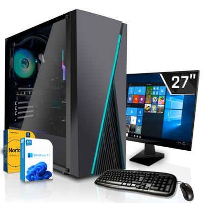 SYSTEMTREFF Gaming-PC-Komplettsystem (27", AMD Ryzen 5 4650G, AMD Radeon RX Vega - 7 Core, 16 GB RAM, 1000 GB HDD)