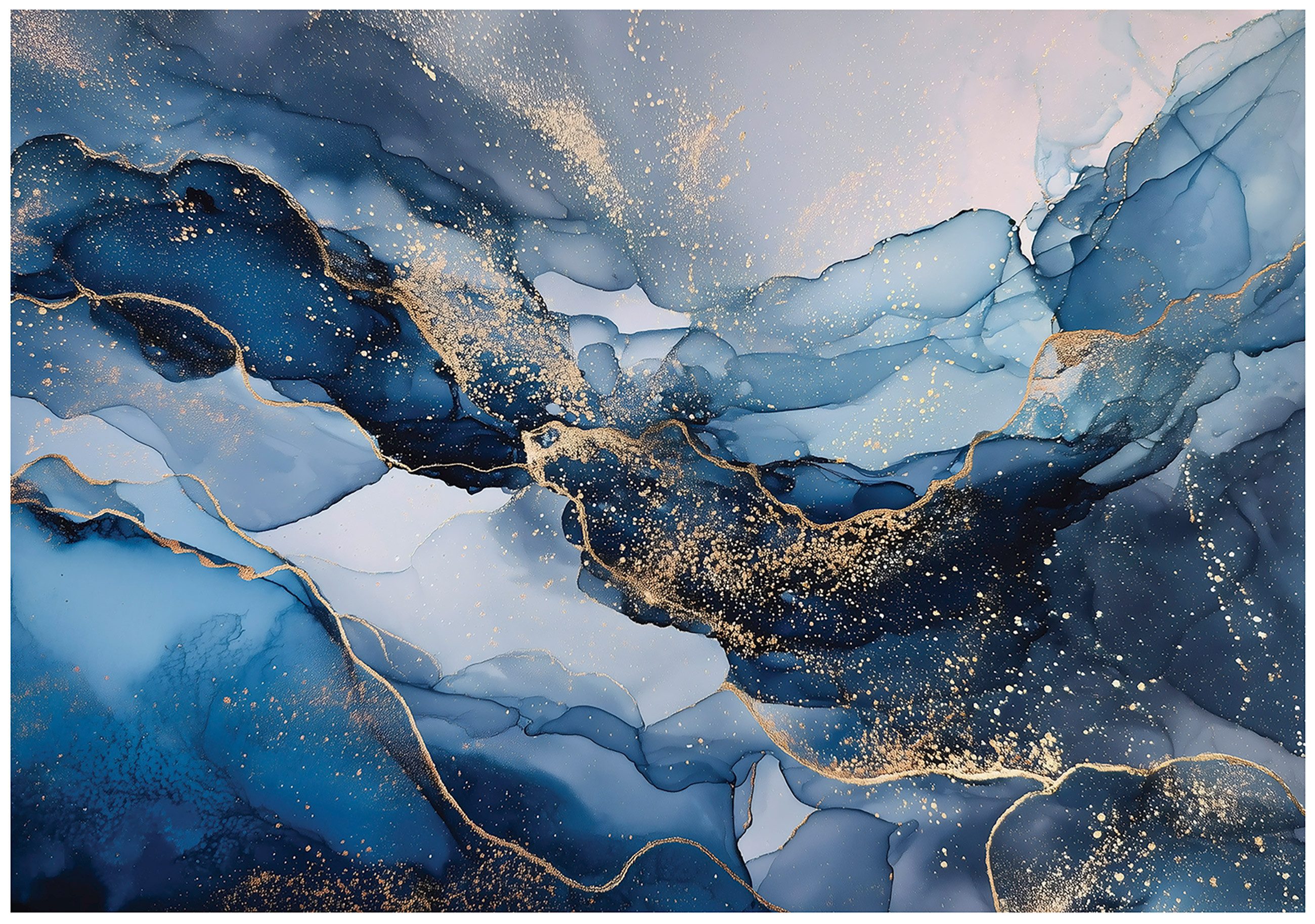 Wallarena Fototapete Marmor Blau Gold Vlies Tapete Wohnzimmer Schlafzimmer günstig online kaufen