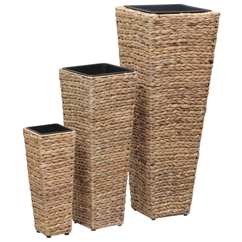 vidaXL Blumentopf Blumenkübel 3 Stk. Wasserhyazinthe Braun (1 St)