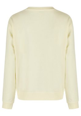 ANGELS Sweatshirt Sweater in unifarbenem Pastell mit Label-Applikationen