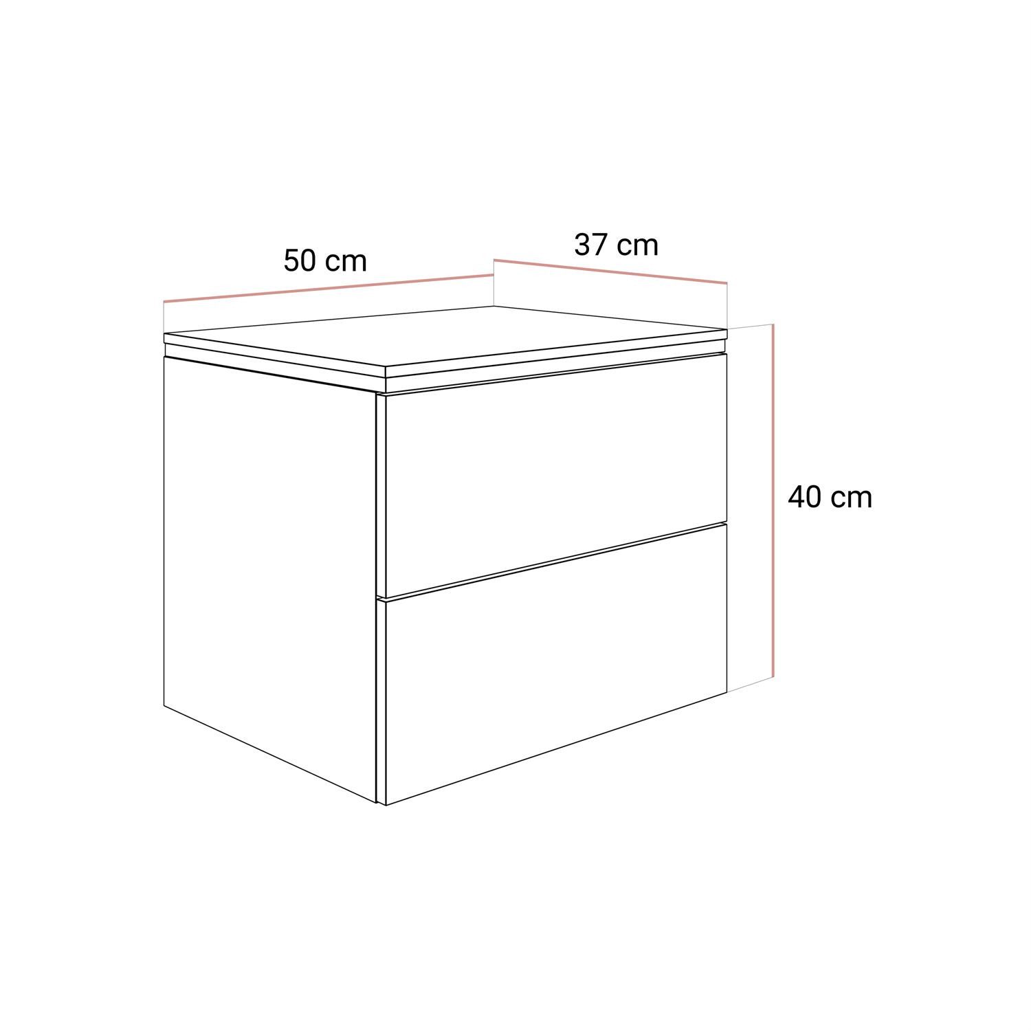 Lookway Nachttisch AURORA II SILVER Hängender Nachttisch mit LED‑Beleuchtung (1x Nachttisch), Breite: 50 cm