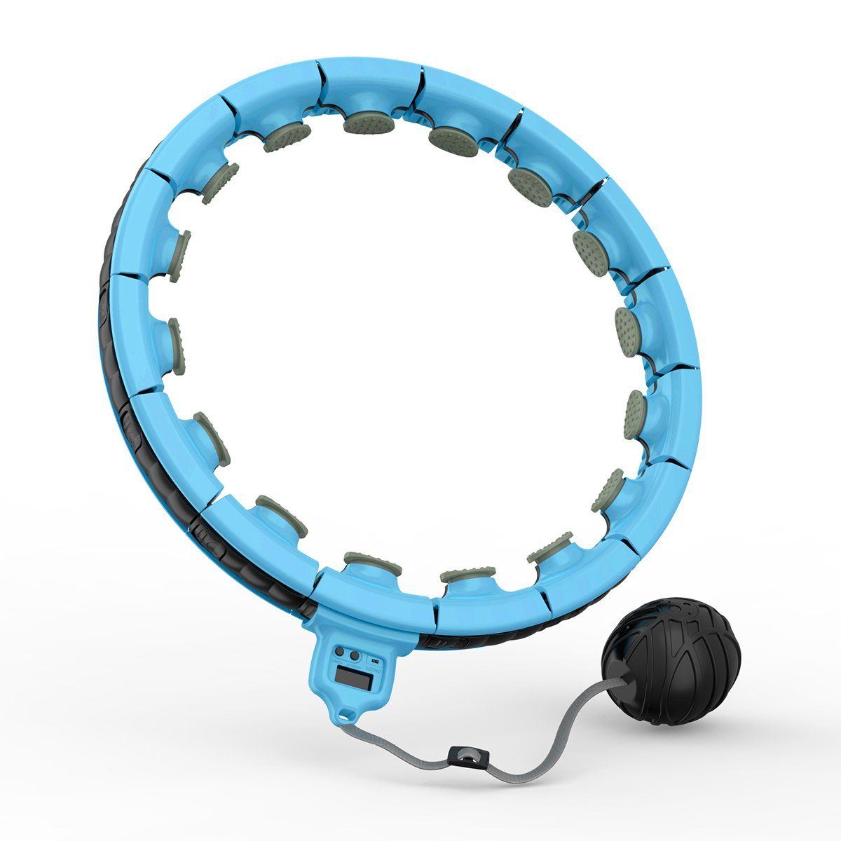 LeiGo Hula-Hoop-Reifen Smart Hula Kugel Hoop, beschwerter Fitness-Reifen, Blau Abnehmbar mit