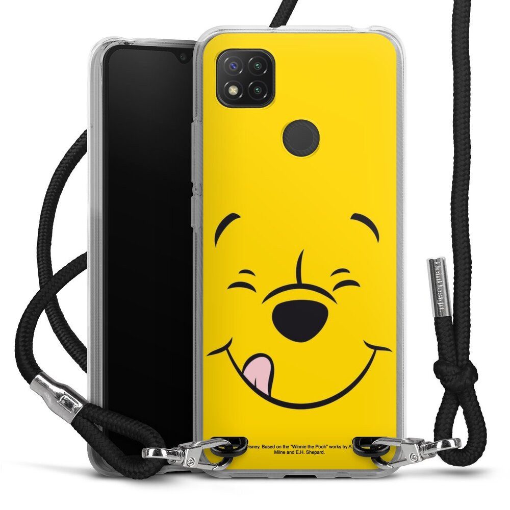 DeinDesign Handyhülle Winnie Puuh Offizielles Lizenzprodukt Disney Puuh Closeup, Xiaomi Redmi 9C Handykette Hülle mit Band Case zum Umhängen
