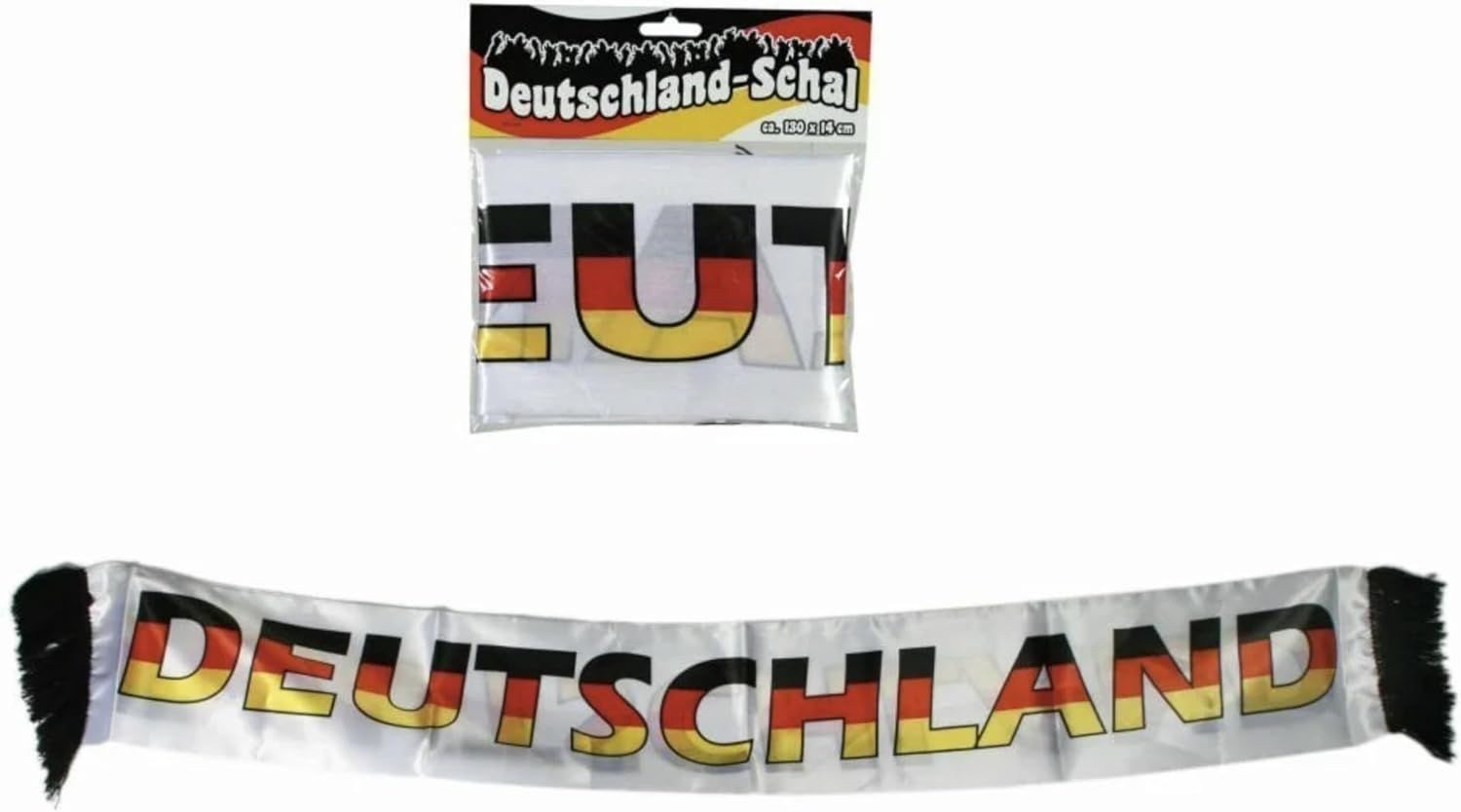 BURI Schal Fanschal 130x14 cm Deutschland Fussball EM24 Schwarz Rot Gold Flagge, (1-St)