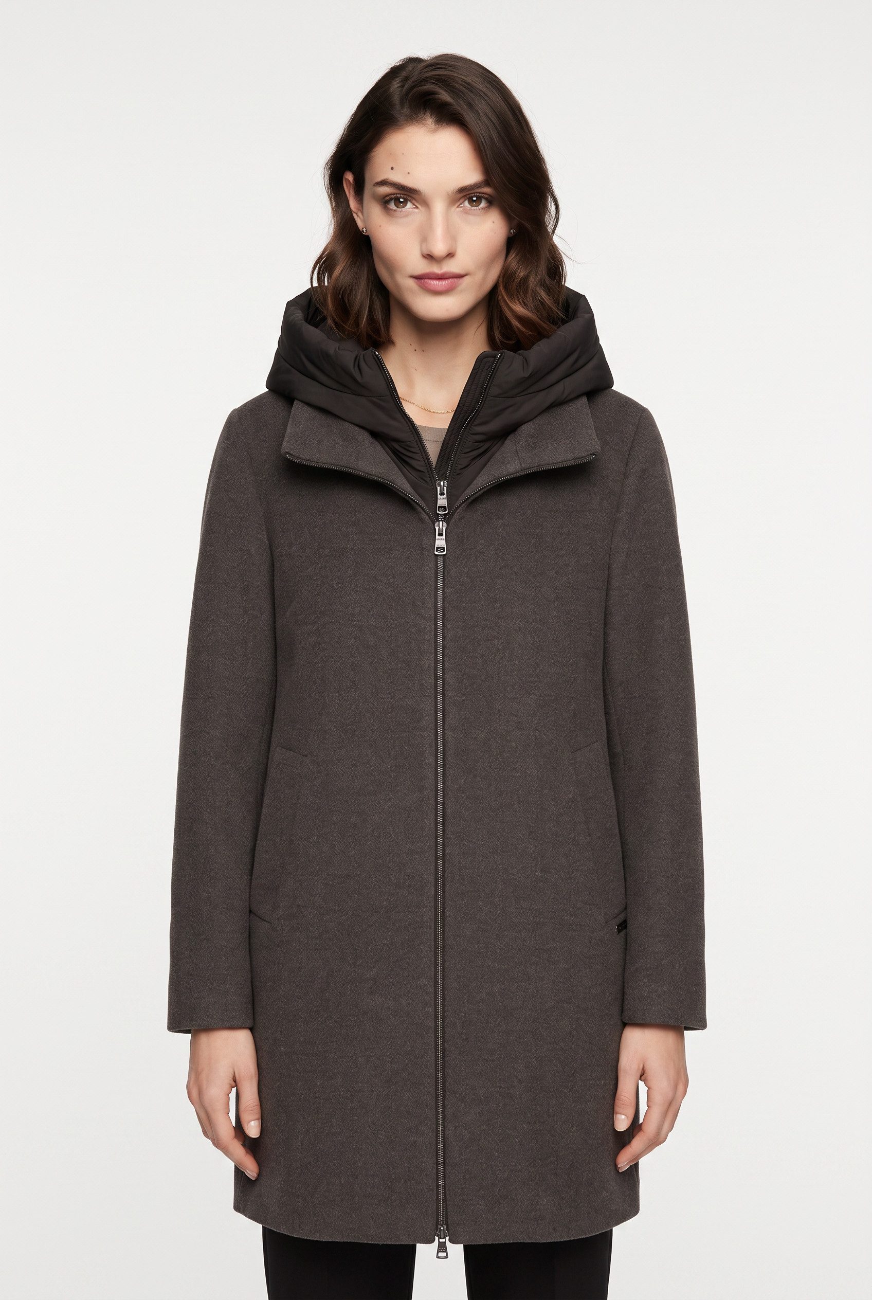 Cinque Wollmantel CIMIRALO aus Schurwoll-Mix mit Kaschmir-Anteil, 2-Wege-Zipper