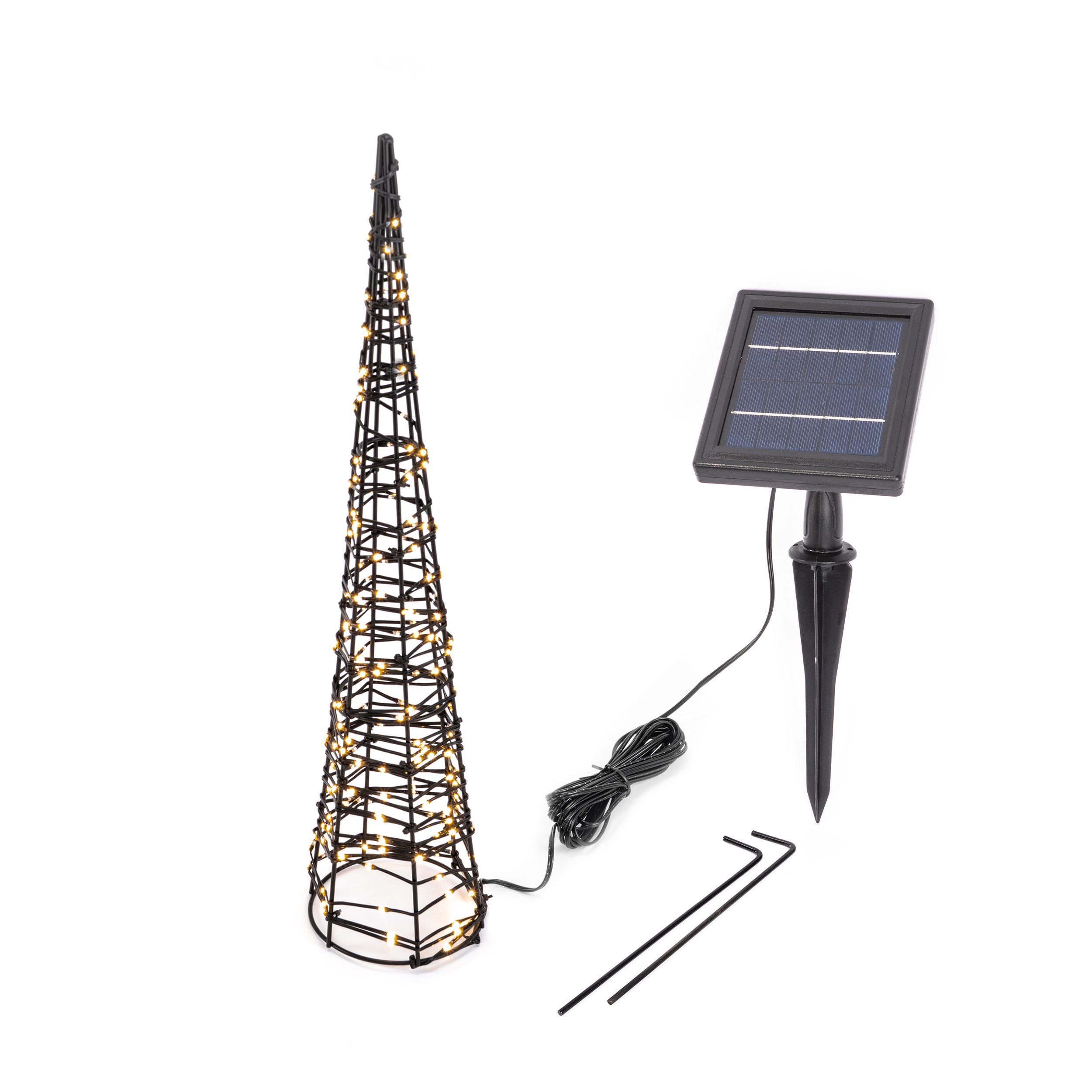 esotec Weihnachtspyramide Solarleuchte Lichtkegel H50cm 200 LEDs warmweiß Weihnachtsdeko 103409
