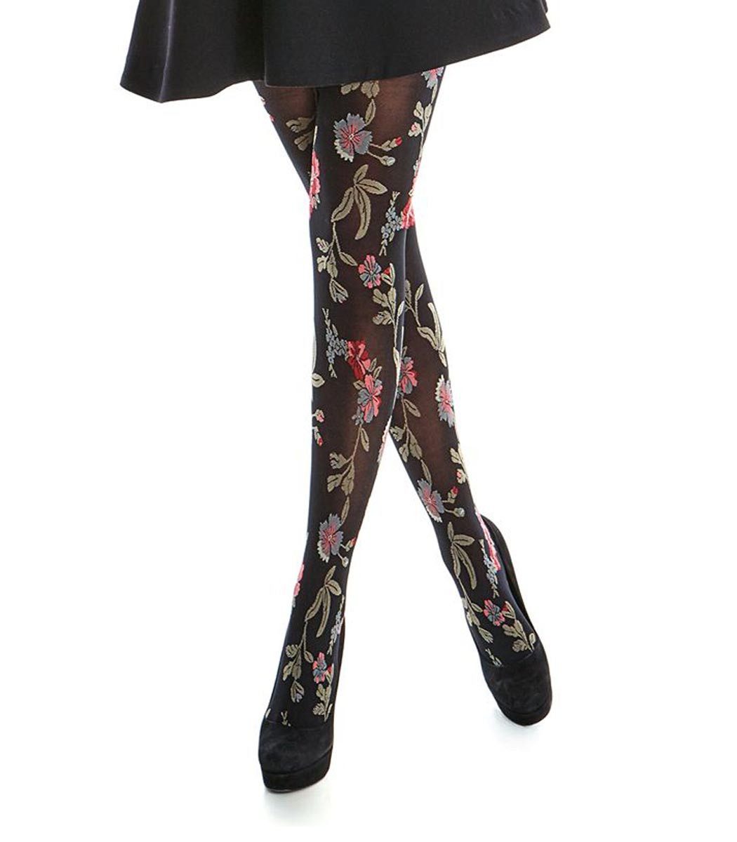 Sympatico Feinstrumpfhose mit auffälligem Blüten FLORELLA günstig online kaufen