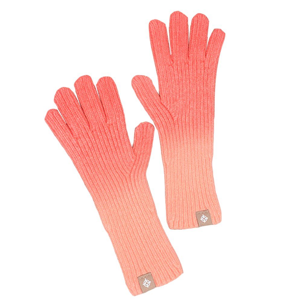 ManKle Strickhandschuhe Winter Strick Rosa Handschuhe Farbverlauf Touchscreen Fingerhandschuhe