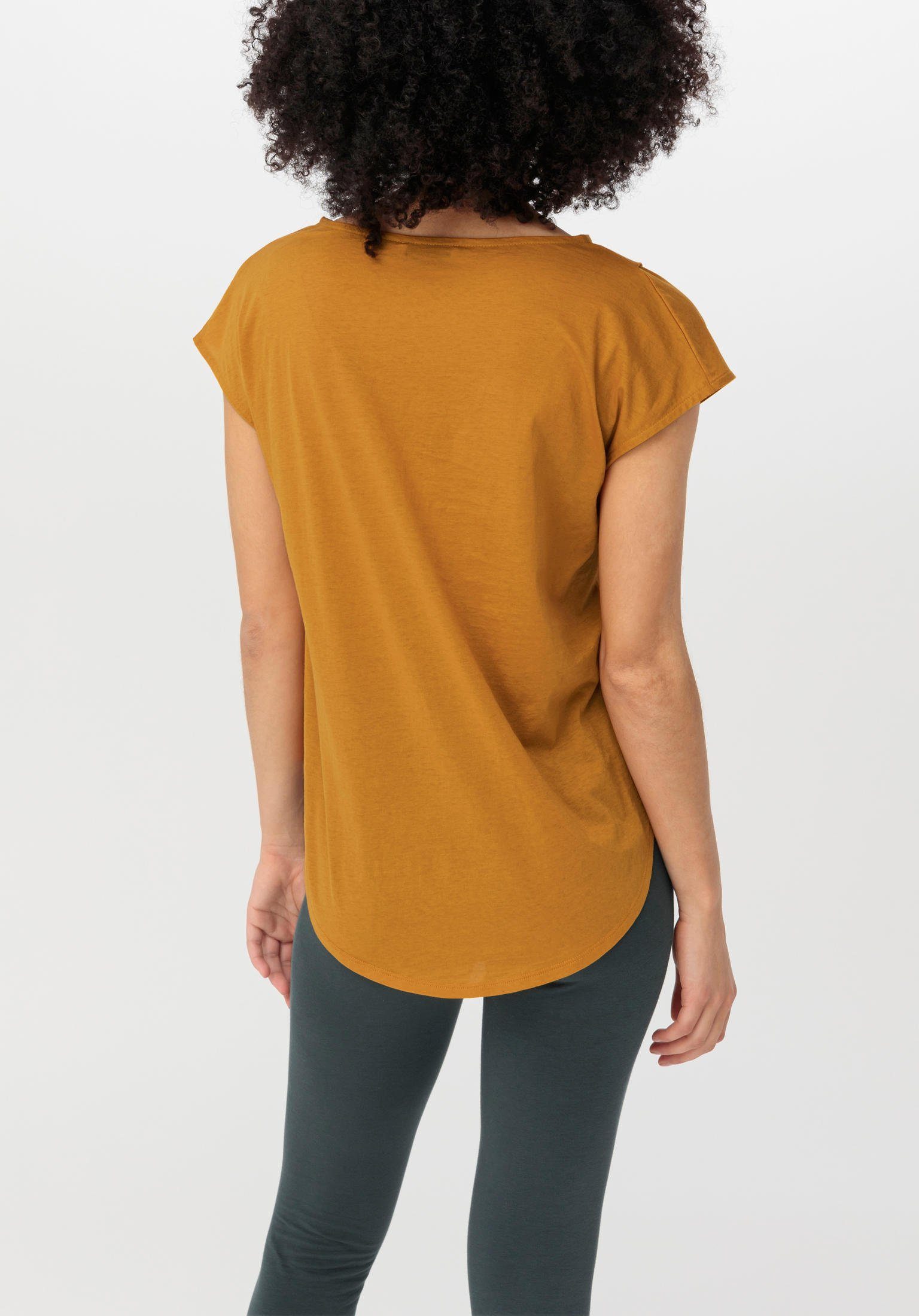 Bio-Baumwolle reiner T-Shirt mandarine Hessnatur aus