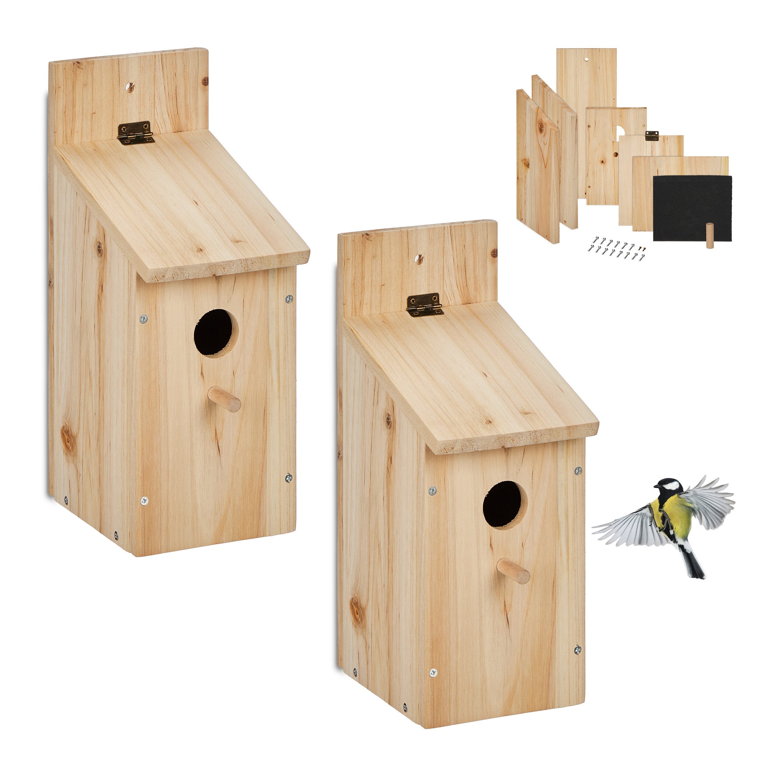 relaxdays Nistkasten Bausatz für Vögel 2er Set