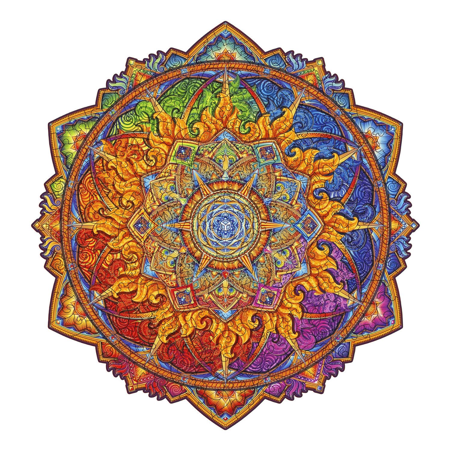 MagicHolz Puzzle Mandala Aufgehende Sonne Holzpuzzle (2D), 340 Puzzleteile