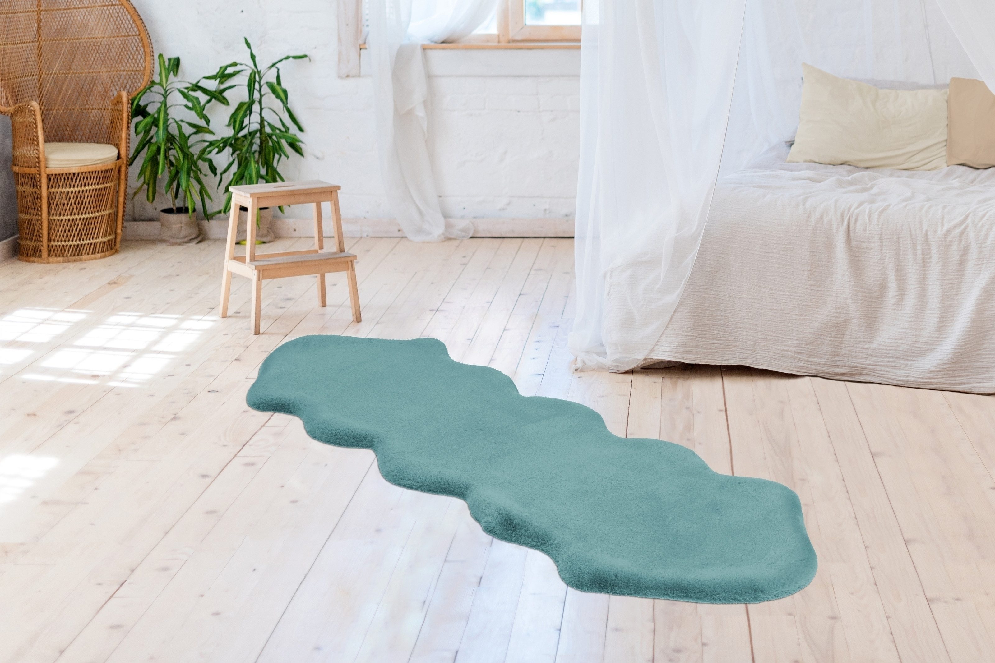 freiraum Teppich Rabbit Double, in Türkis, 100% Polyester - 180x60cm (LxB)