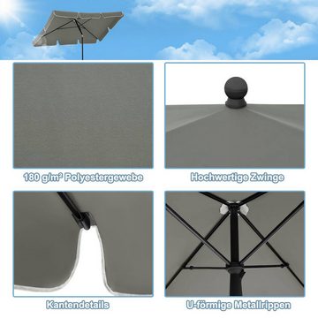 Woltu Sonnenschirm, 45° knickbar, UV-beständig, wasserdicht 200x120 cm