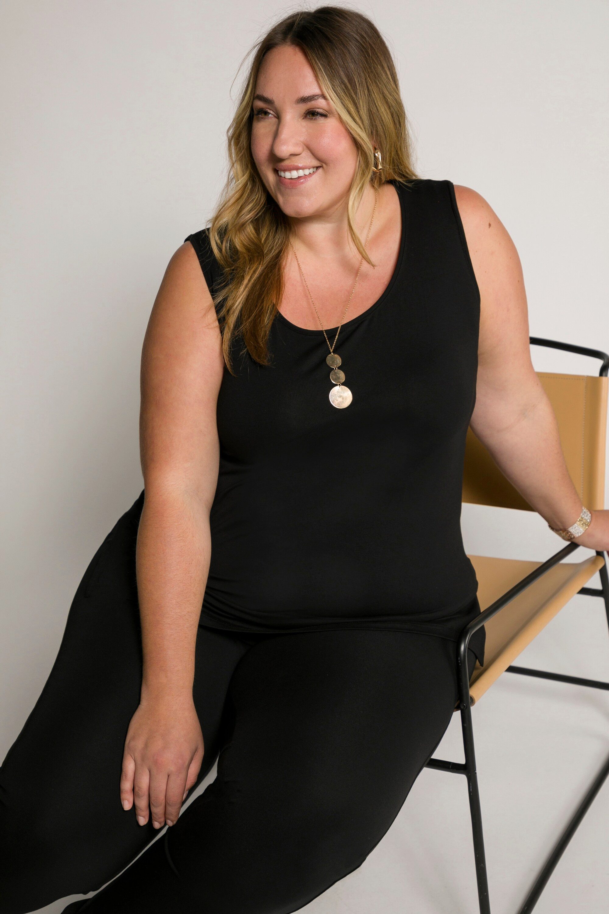 Ulla Popken Longtop Top Stretch Seitenschlitze Crêpe-Qualität