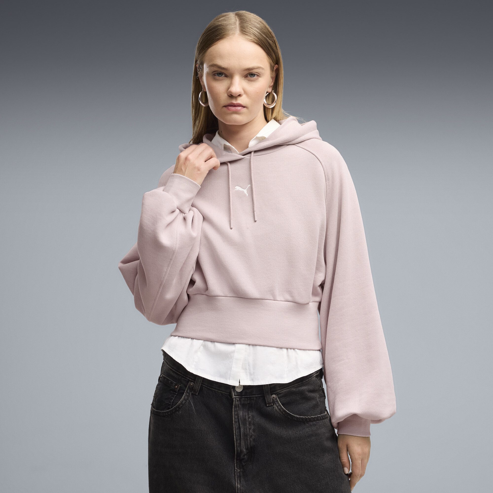 PUMA Hoodie Essentials Cropped Balloon Sleeve Hoodie Damen