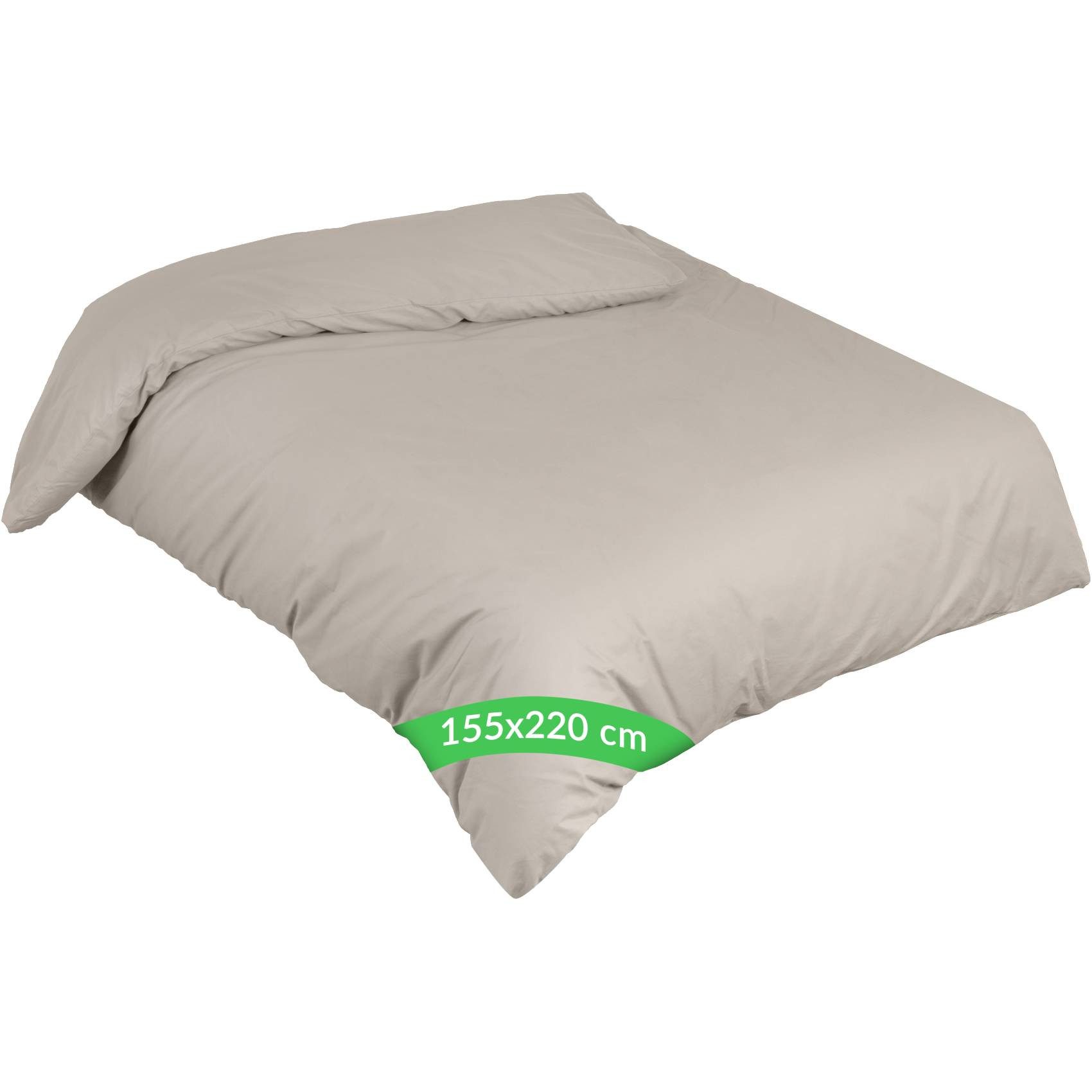Kisska Bettbezug LUNA Deckenbezug Bettwäsche ohne Kissenbezug, (1 St), Atmungsaktiv, Bettdeckenbezug aus Baumwolle 155x220cm Beige