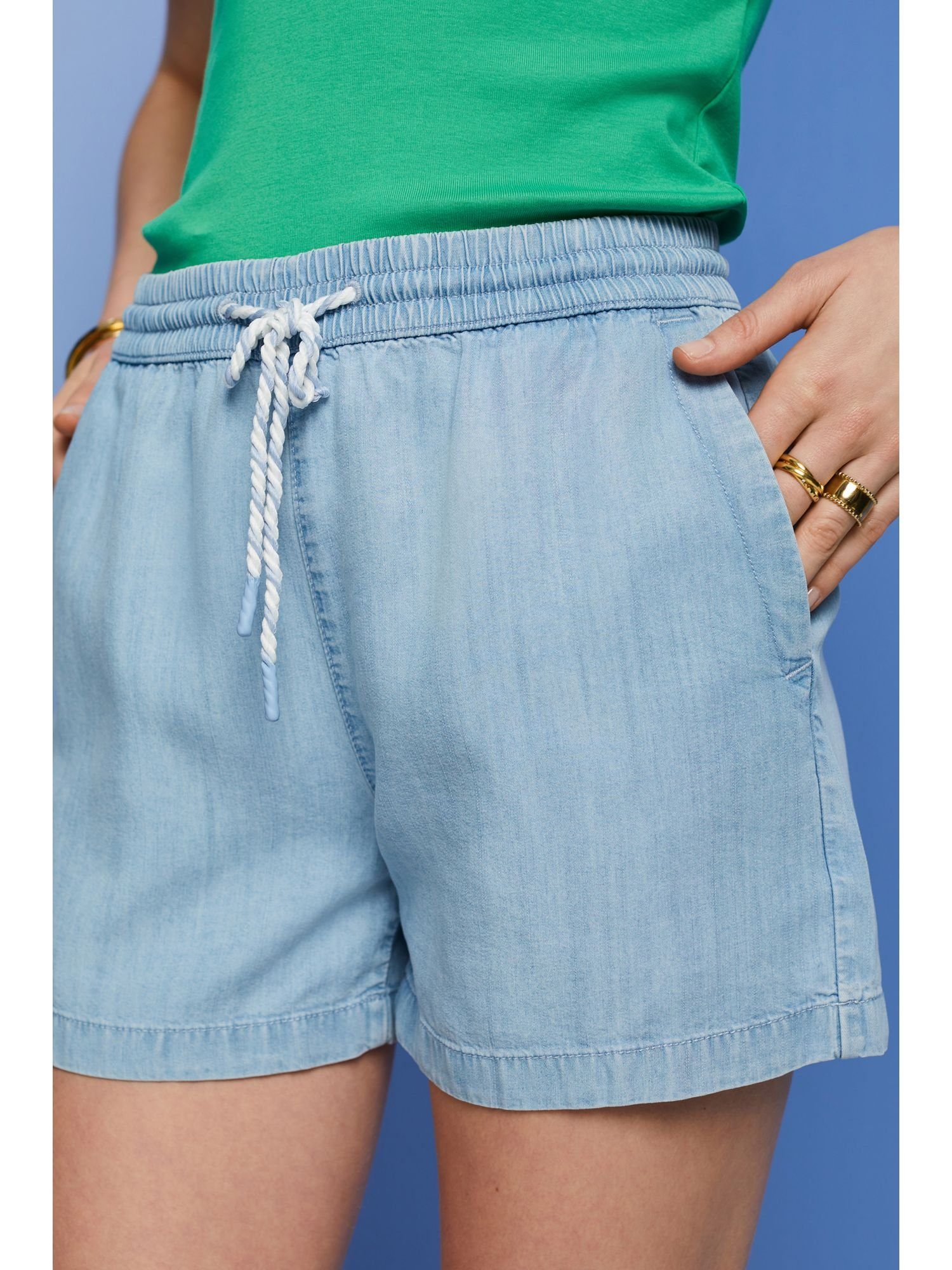 (1-tlg) Shorts BLEACHED Esprit by BLUE TENCEL™ edc Pull-on-Jeansshorts,