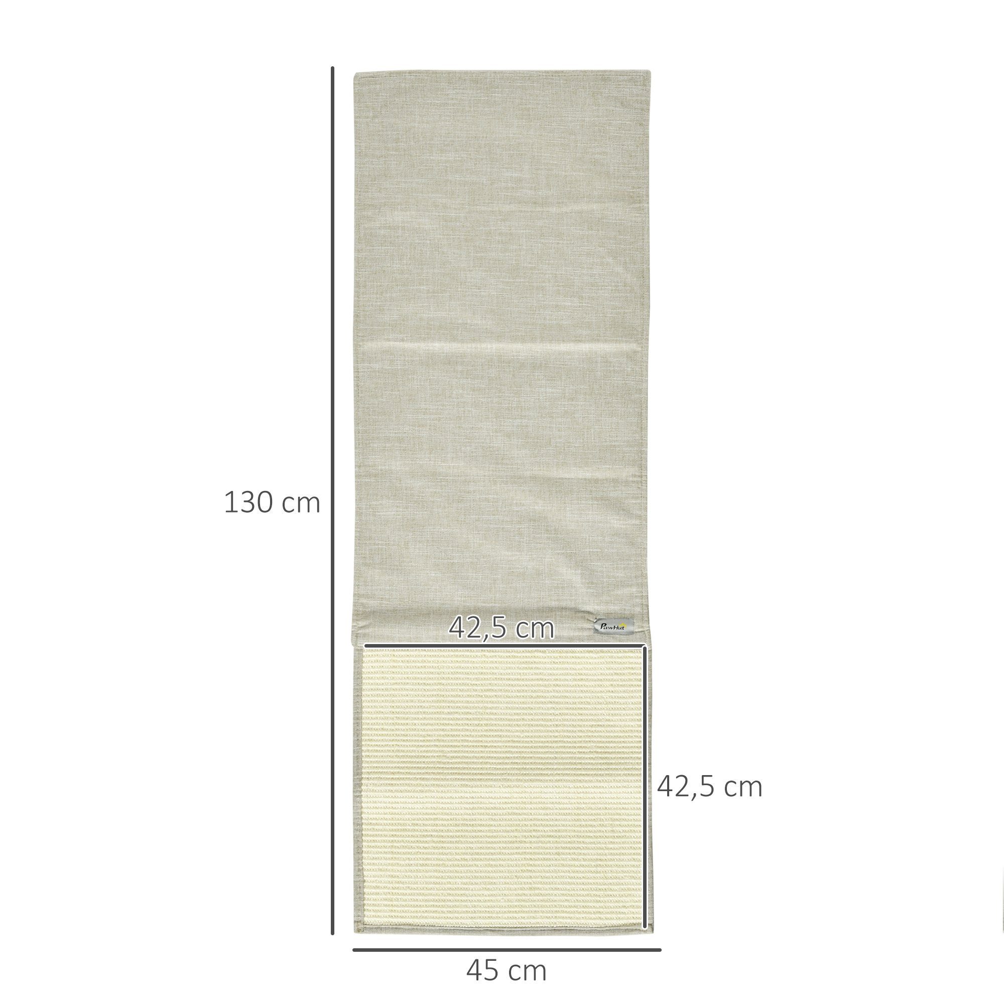 PawHut Kratzbrett Kratzmatte Katze 2er Set Sisal Katzenkratzbretter, (Kratzspielzeug, 2-tlg., Kratzstamm), Beige+Grau 130 x 45 x 0.3 cm