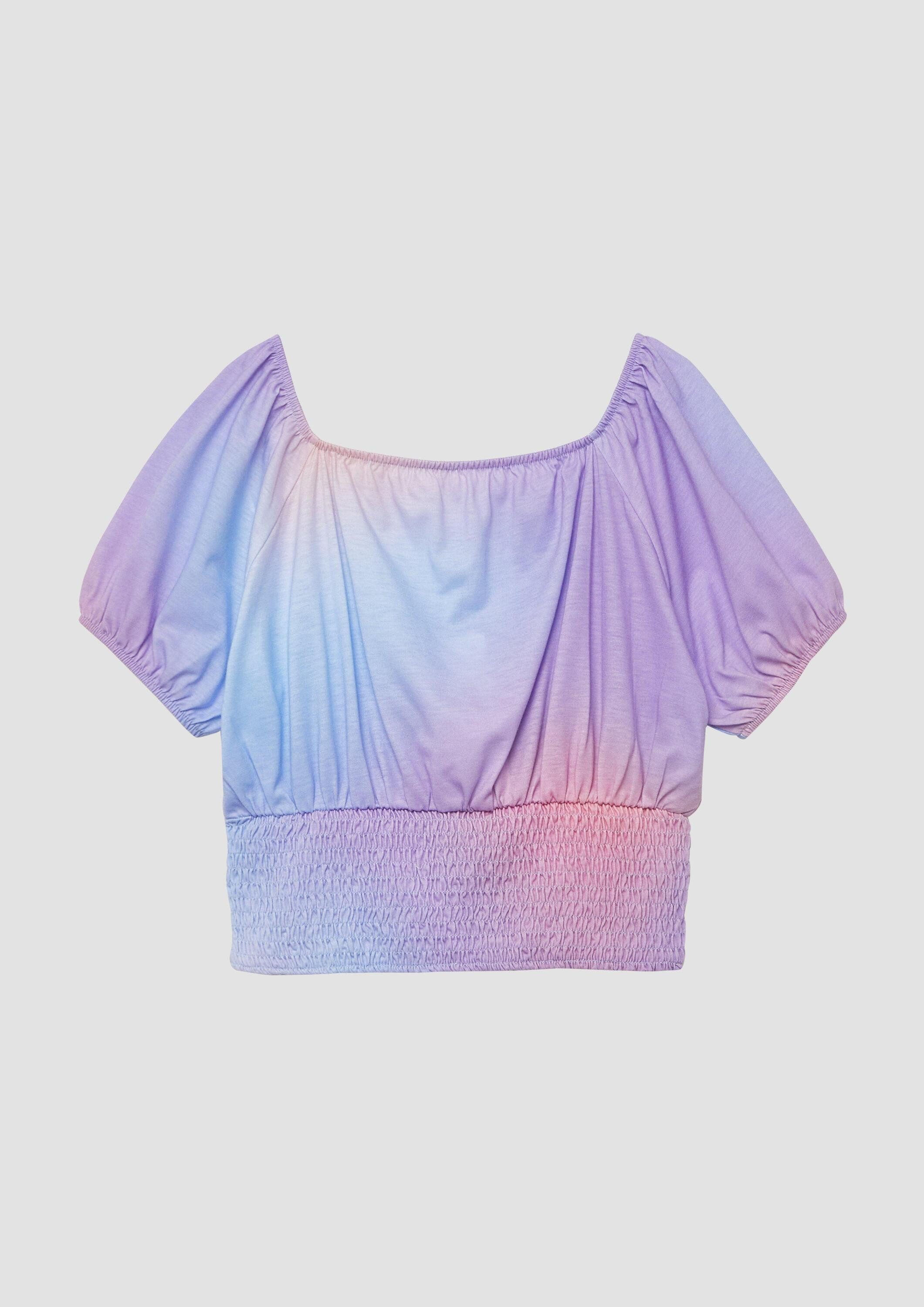 s.Oliver Kurzarmshirt T-Shirt Off-Shoulder-T-Shirt mit Farbverlauf