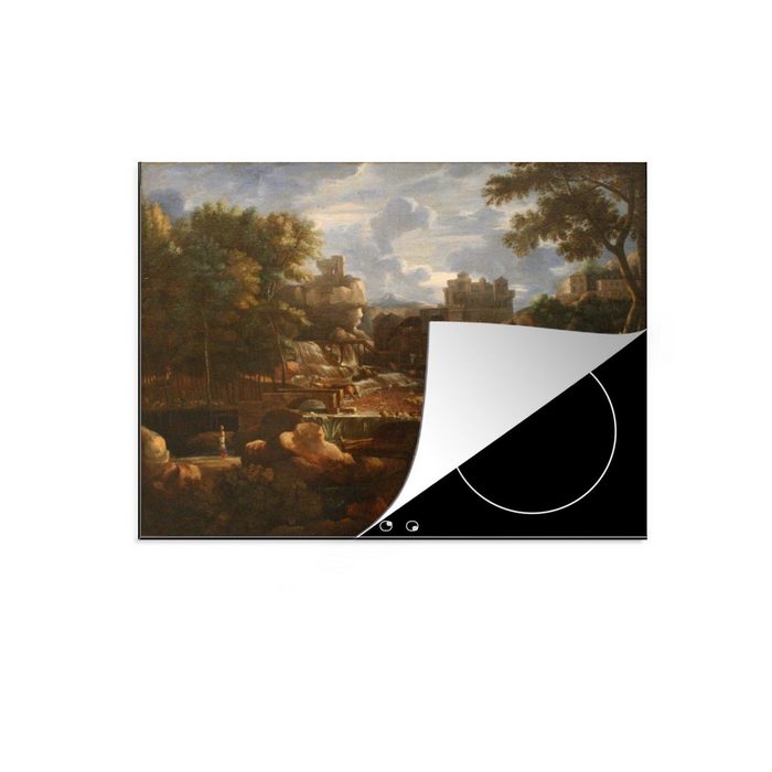 MuchoWow Herdblende-/Abdeckplatte Paysage - Gemälde von Sébastien Bourdon Vinyl (1 tlg) Mobile Arbeitsfläche nutzbar Ceranfeldabdeckung ZR10785