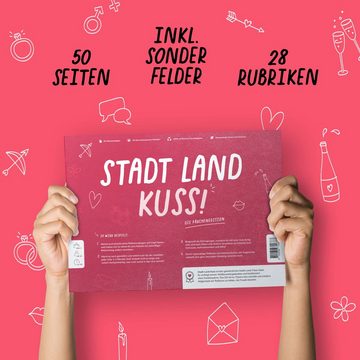 Pihu Spiel, Spiel für Paare STADT LAND KUSS, Geschenk zum Valentinstag, Reflexion in Beziehungen