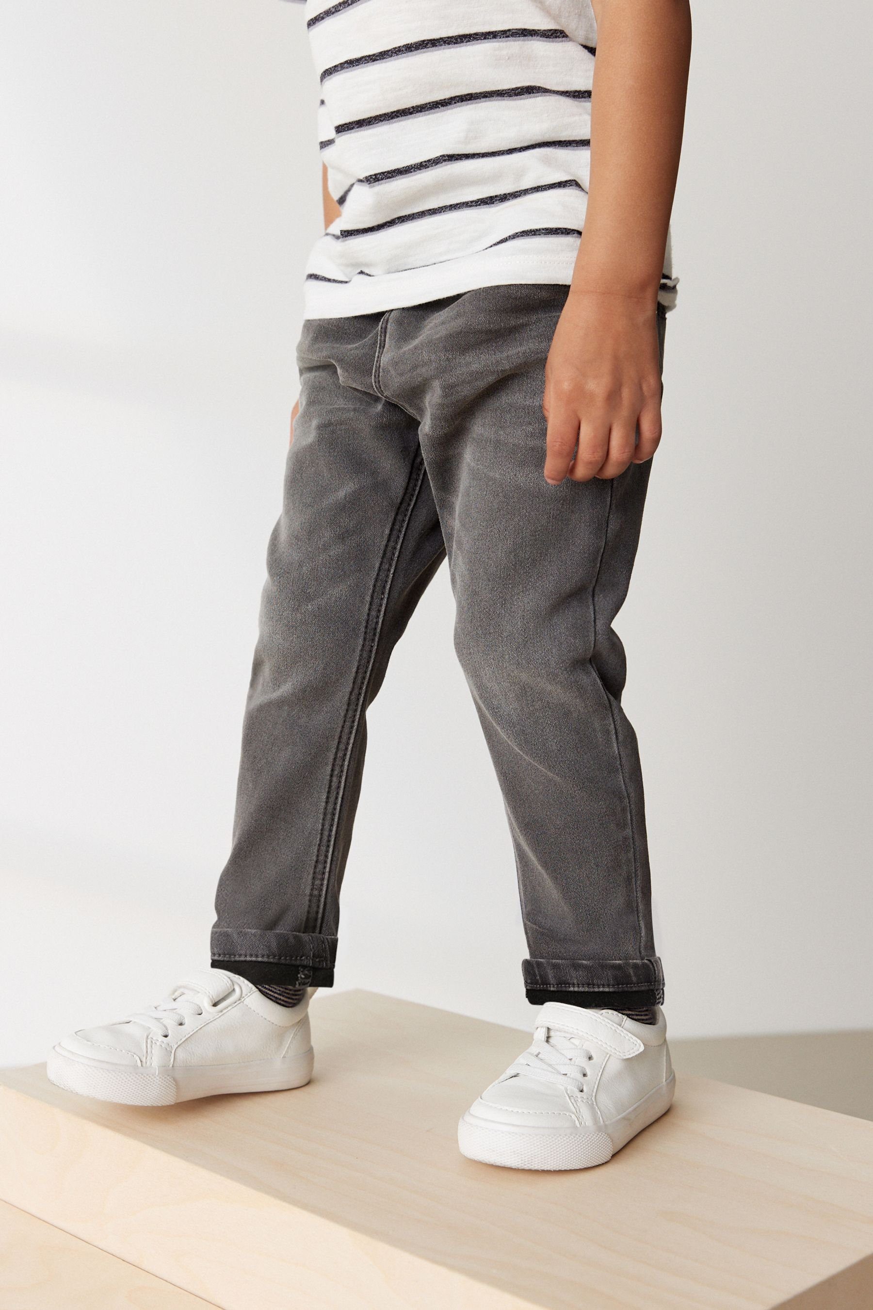 zum Stretch Next Hineinschlüpfen mit Superweiche Grey (1-tlg) Schlupfjeans Jeans