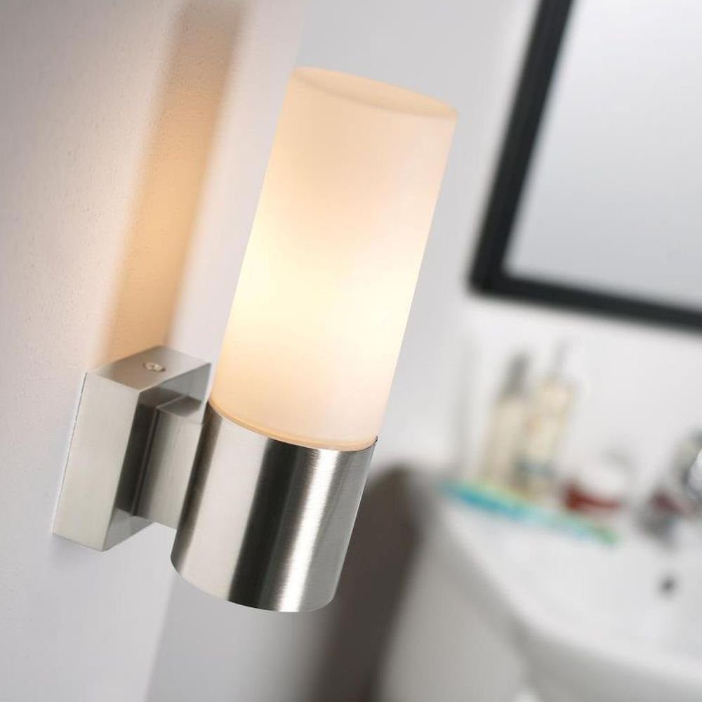 click-licht Spiegelleuchte Badezimmer Wandleuchte Tangens Stahl-gebürstet E14, keine Angabe, Leuchtmittel enthalten: Nein, warmweiss, Badezimmerlampen, Badleuchte, Lampen für das Badezimmer