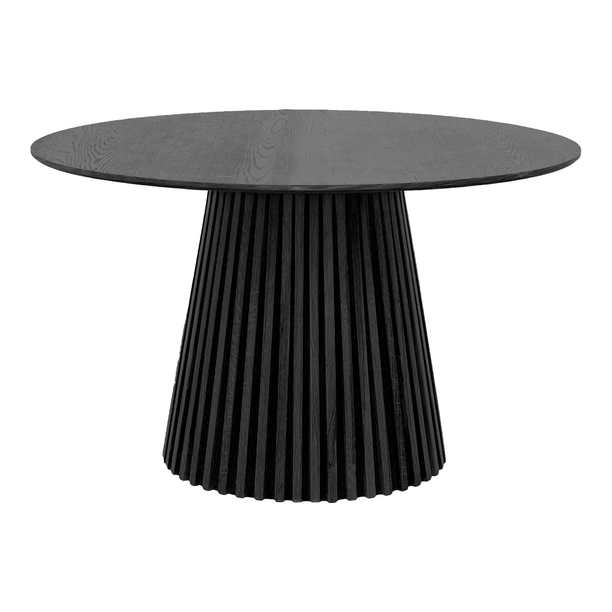 House Nordic Säulen-Esstisch in Schwarz, Eichenfurnier, MDF - 120x75x120cm (BxHxT)