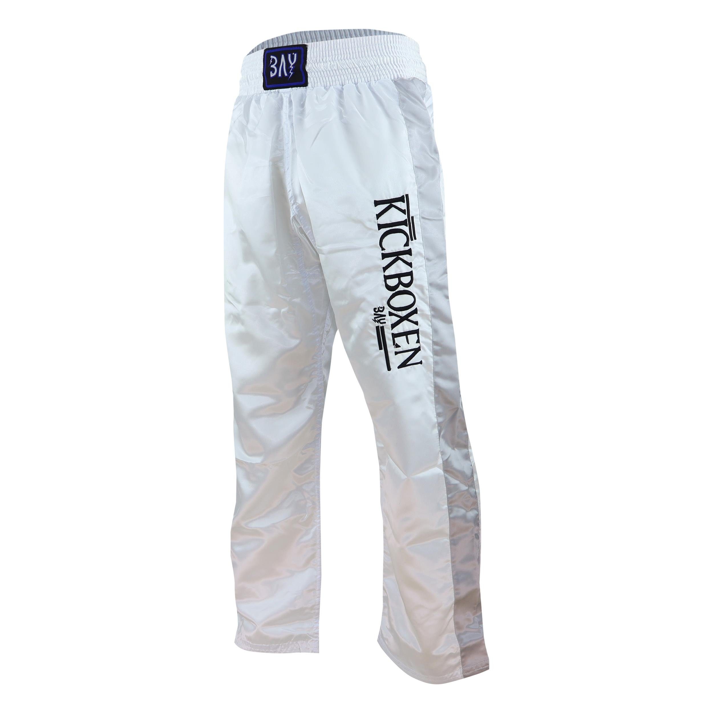 BAY-Sports Sporthose Stick Kickboxhose Hose Short Kickboxen Kampfsport weiß (1-tlg) Kampfsporthose Kinder und Erwachsene