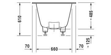 Duravit Badewanne Rechteck-Badewanne DURASQUARE 180x80 Einbauversion 2 RS weiß weiß