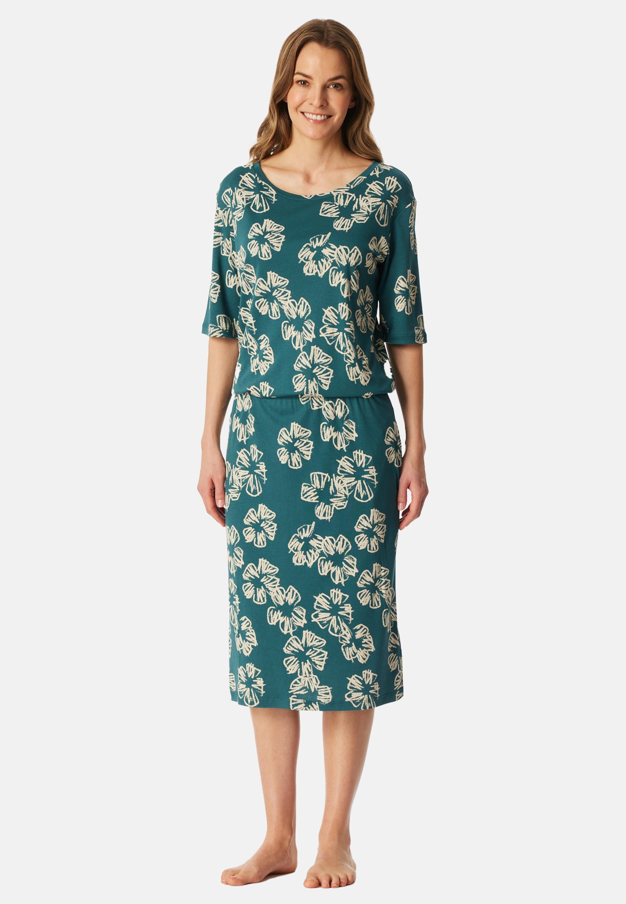 Schiesser Nachthemd Modern Nightwear (1-tlg) Nachthemd - Atmungsaktiv - Moderner Schnitt mit Print