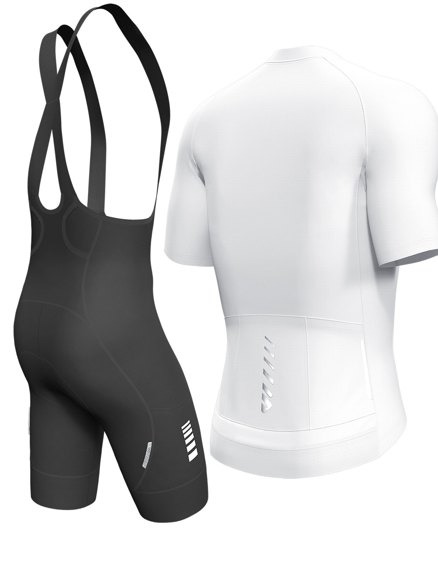 Wulibike Radtrikot Herren Fahrradbekleidungsset mit X-Trägern und 6 Cargo-Taschen (2-tlg) Kurzarm Trikot kombiniert mit Träger-Fahrradhose