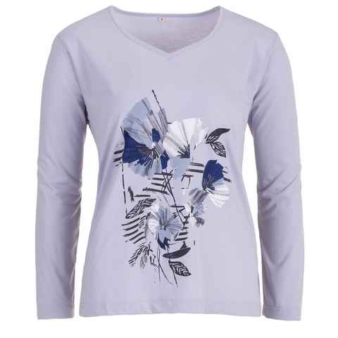 zeitlos T-Shirt Langarmshirt - Blumendruck
