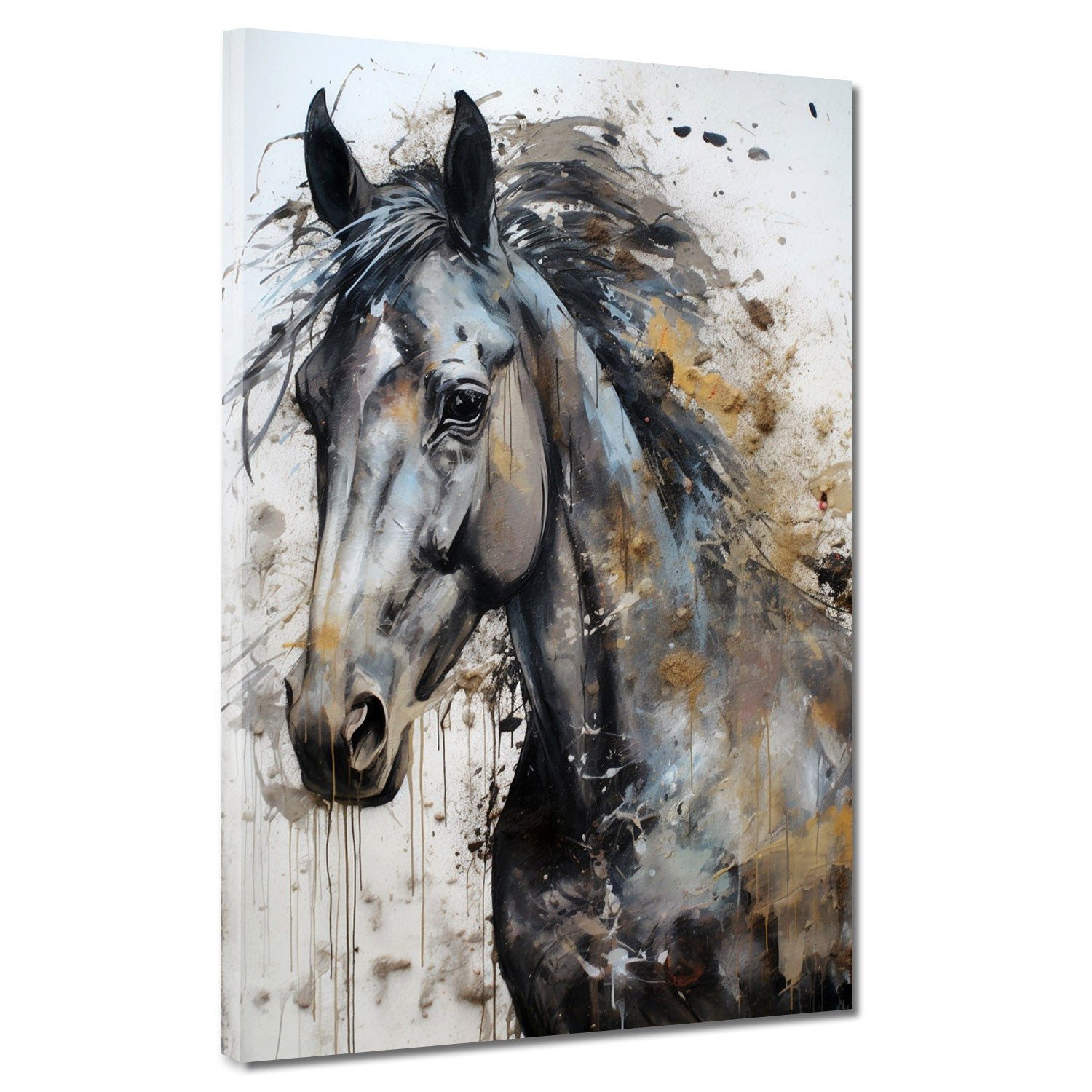 Artedinoi Leinwandbild Pferd Pop Art Leinwandbild Wandbild abstrakt Kunstdruck XL Wanddeko