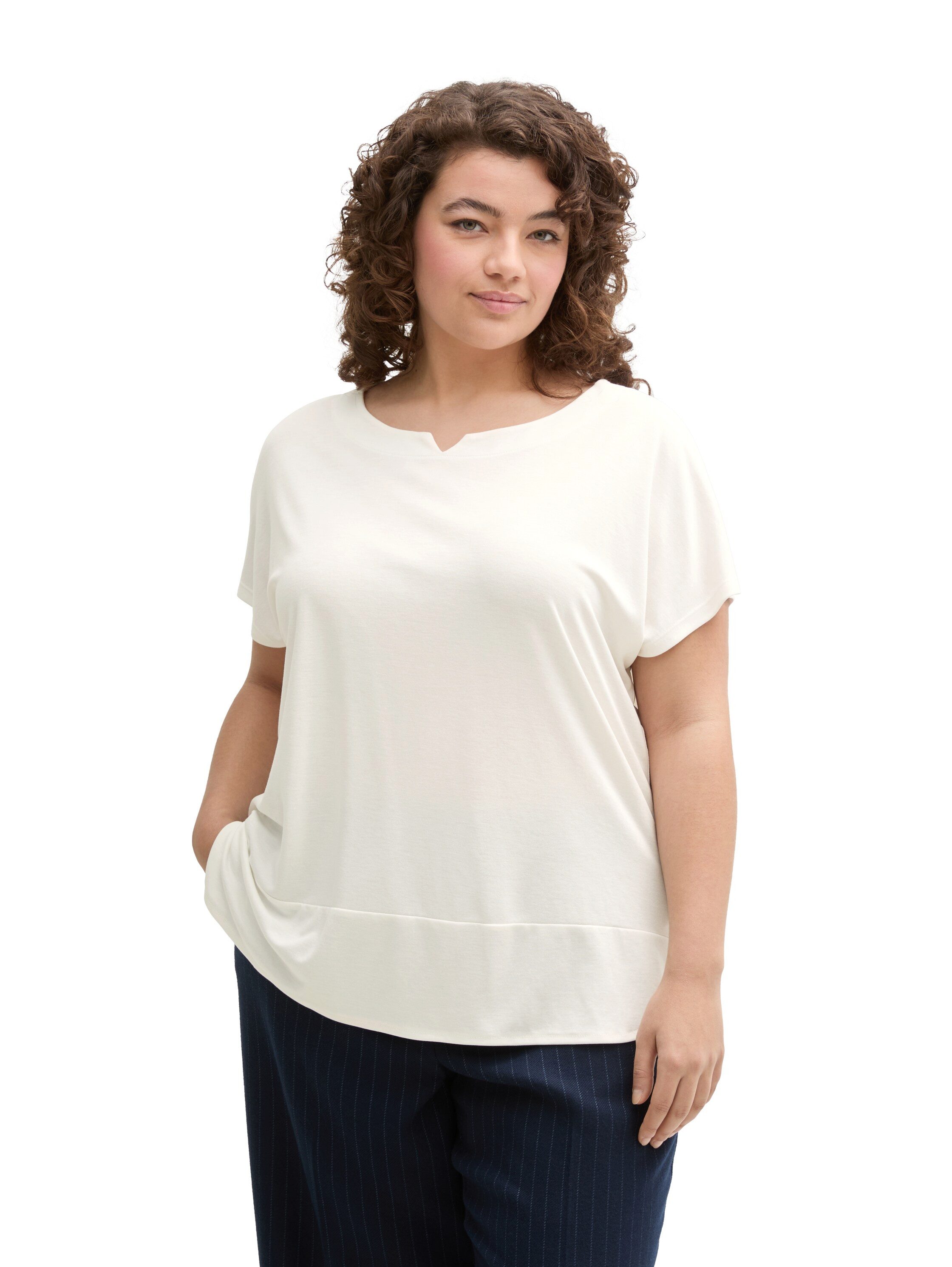 TOM TAILOR PLUS T-Shirt mit kleinem Schlitz günstig online kaufen