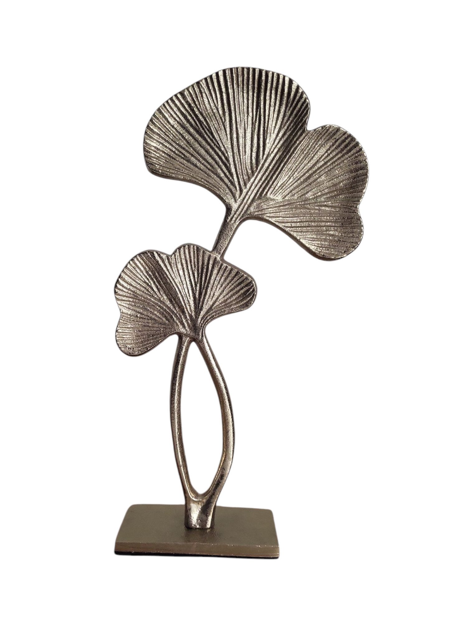 Preis-Shop24 Dekofigur Deko Ginkgo Blätter auf Sockel, gold günstig online kaufen