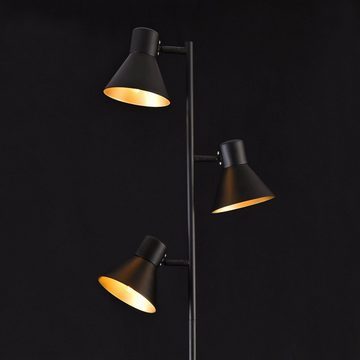 lux.pro Stehlampe, 3 individuell einstellbare Strahler, ohne Leuchtmittel, Pinntorp 3-flammig Standleuchte Schwarz