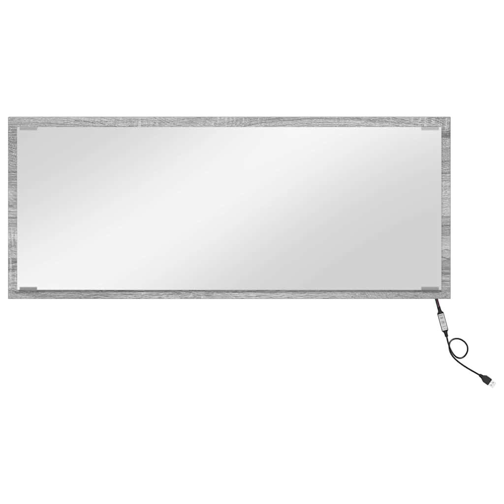 vidaXL Badezimmerspiegelschrank Spiegel Graues Sonoma 90 x 8,5 x 37 cm Holzwerkstoff (1-St)