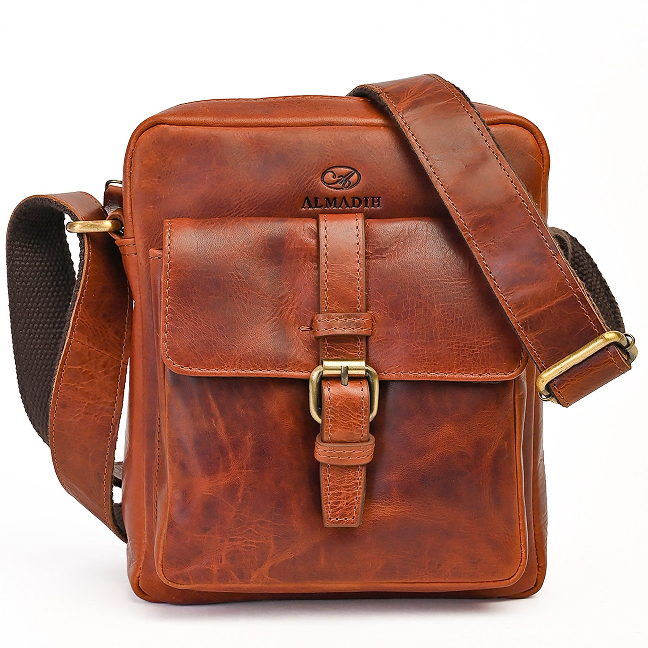 ALMADIH Umhängetasche Leder Herren MARC 8.3 Zoll iPad Mini & Tablet Kompakte Ledertasche.