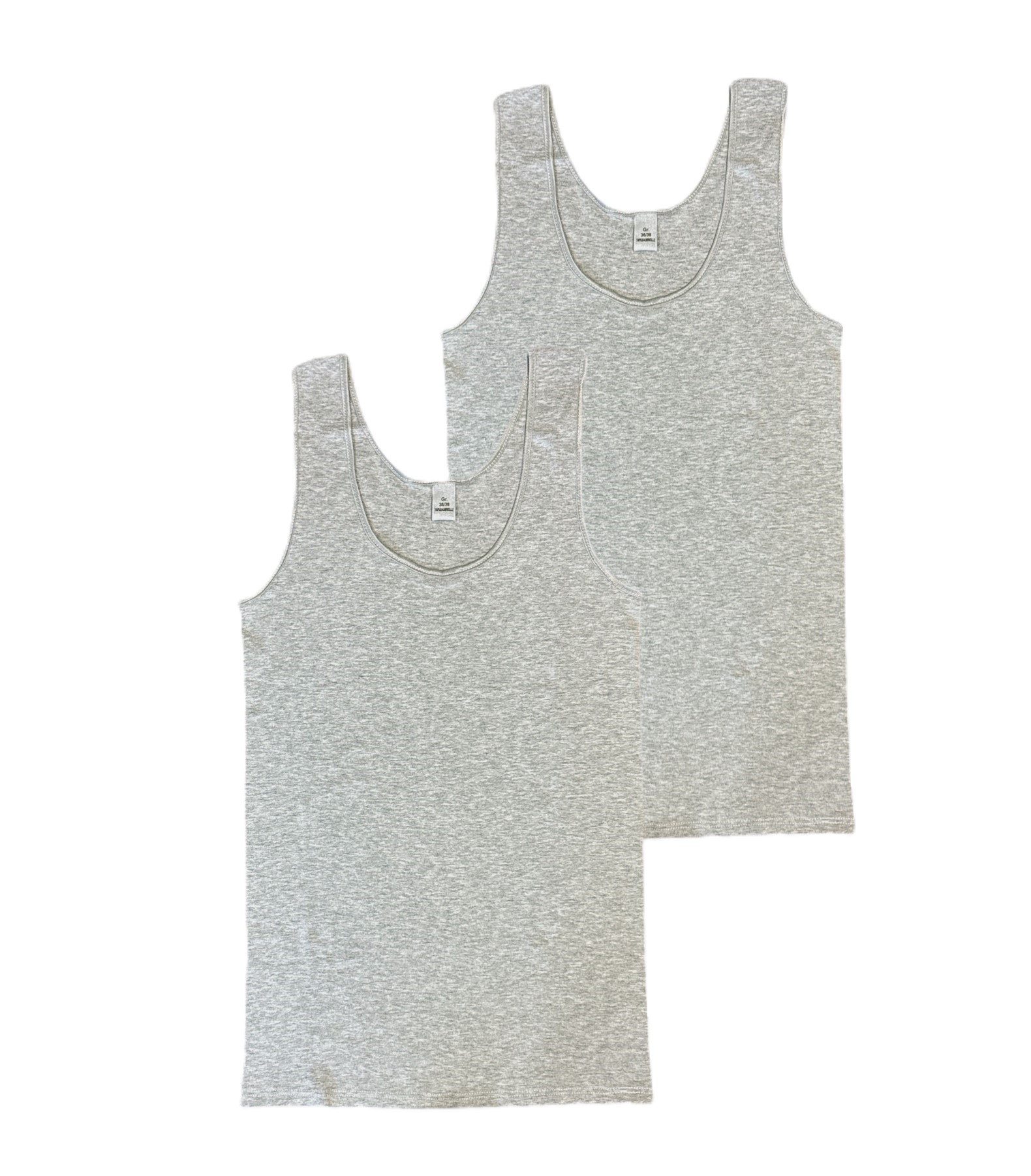 Toker Collection® Unterhemd Damen Achselhemd mit Satinkante 2 Stück (Packung, 2er-Pack) aus reiner Baumwolle