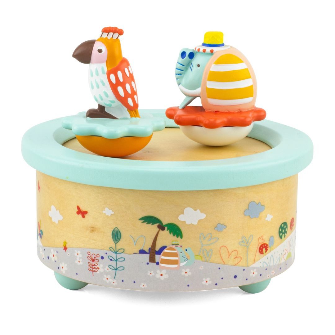 suebidou Spieluhr Holzspieluhr mit tanzenden Figuren Musikbox, Musikspieluhr, nachhaltig, kreativ