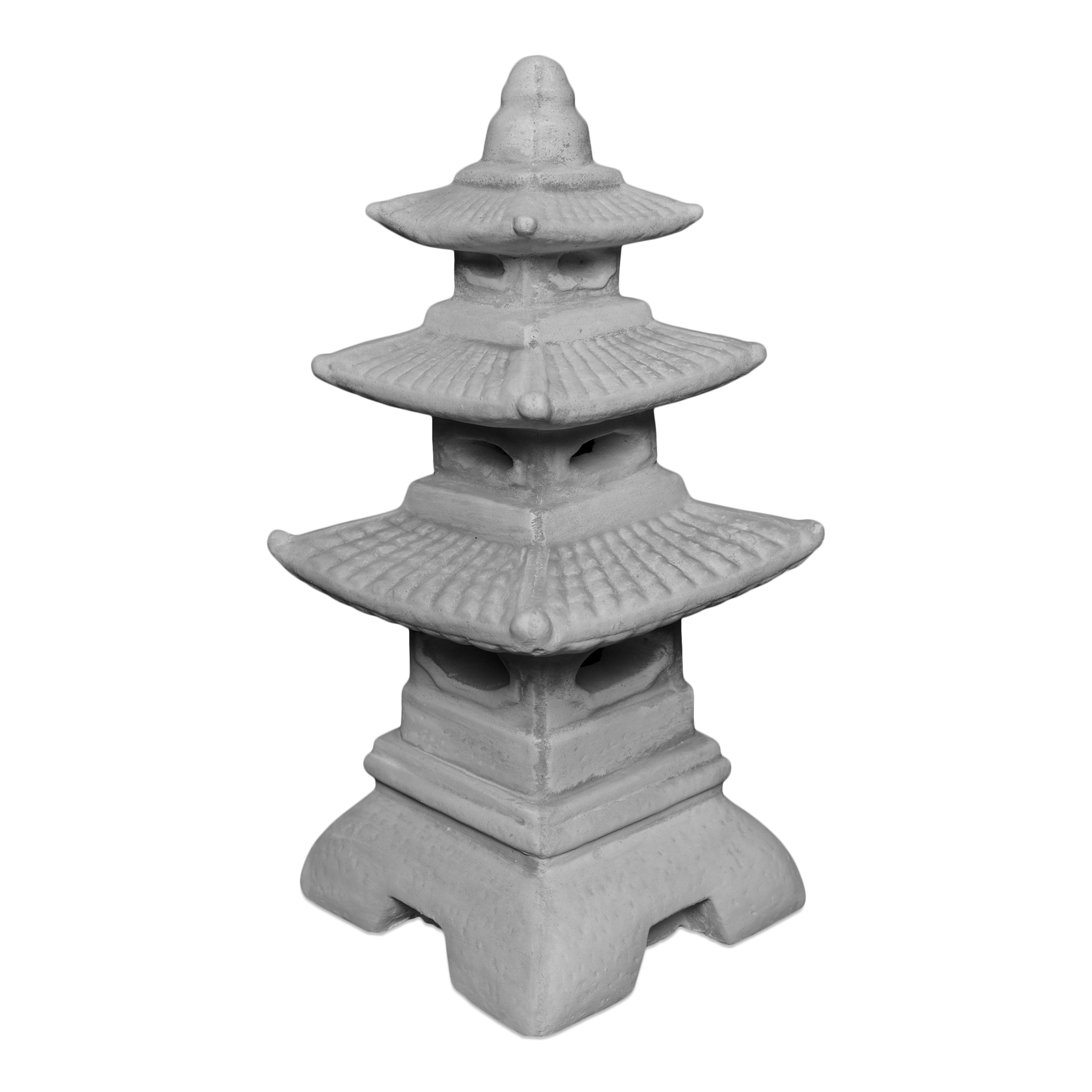 gartendekoparadies.de Gartenfigur Steinlampe Pagode japanische Steinlaterne, H. 46 cm, 14 kg, Frostsicher