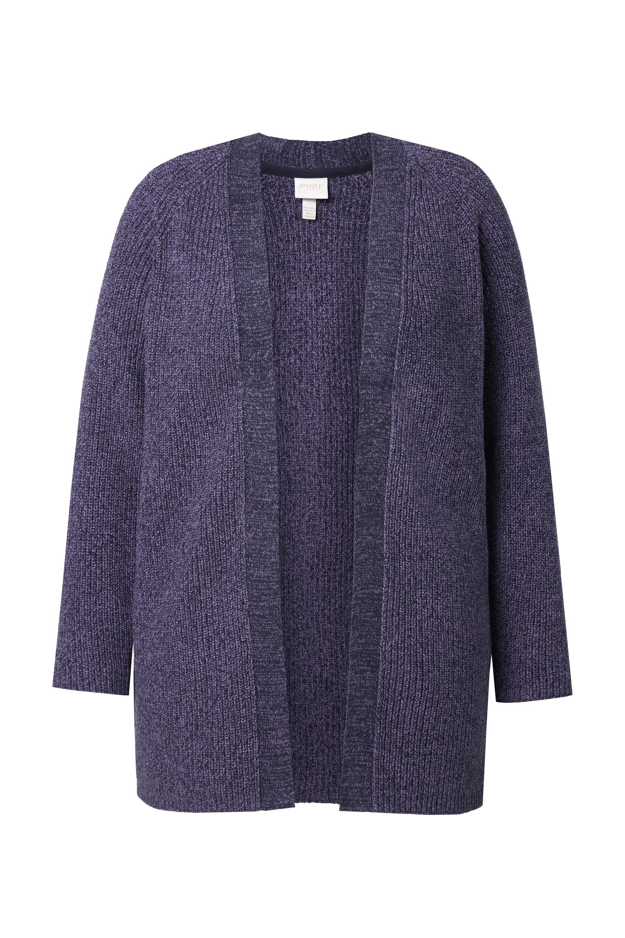 Ulla Popken Strickjacke Strickjacke Rippstrick offene Form Biobaumwolle günstig online kaufen
