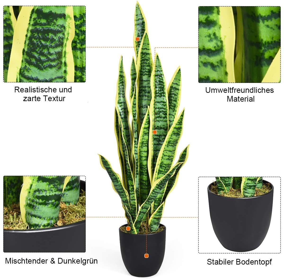 Kunstbaum, COSTWAY, Höhe 90 cm, mit Basistopf günstig online kaufen