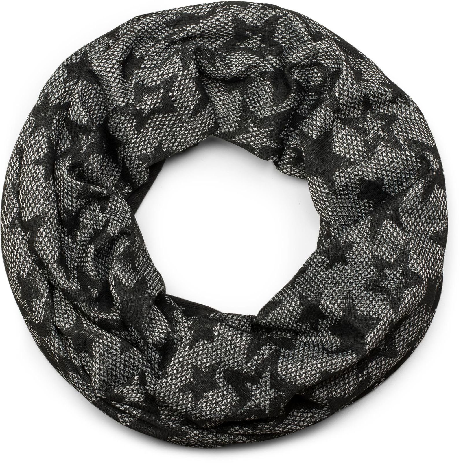 styleBREAKER Loop, (1-St), Loop mit Stern Print gemustert