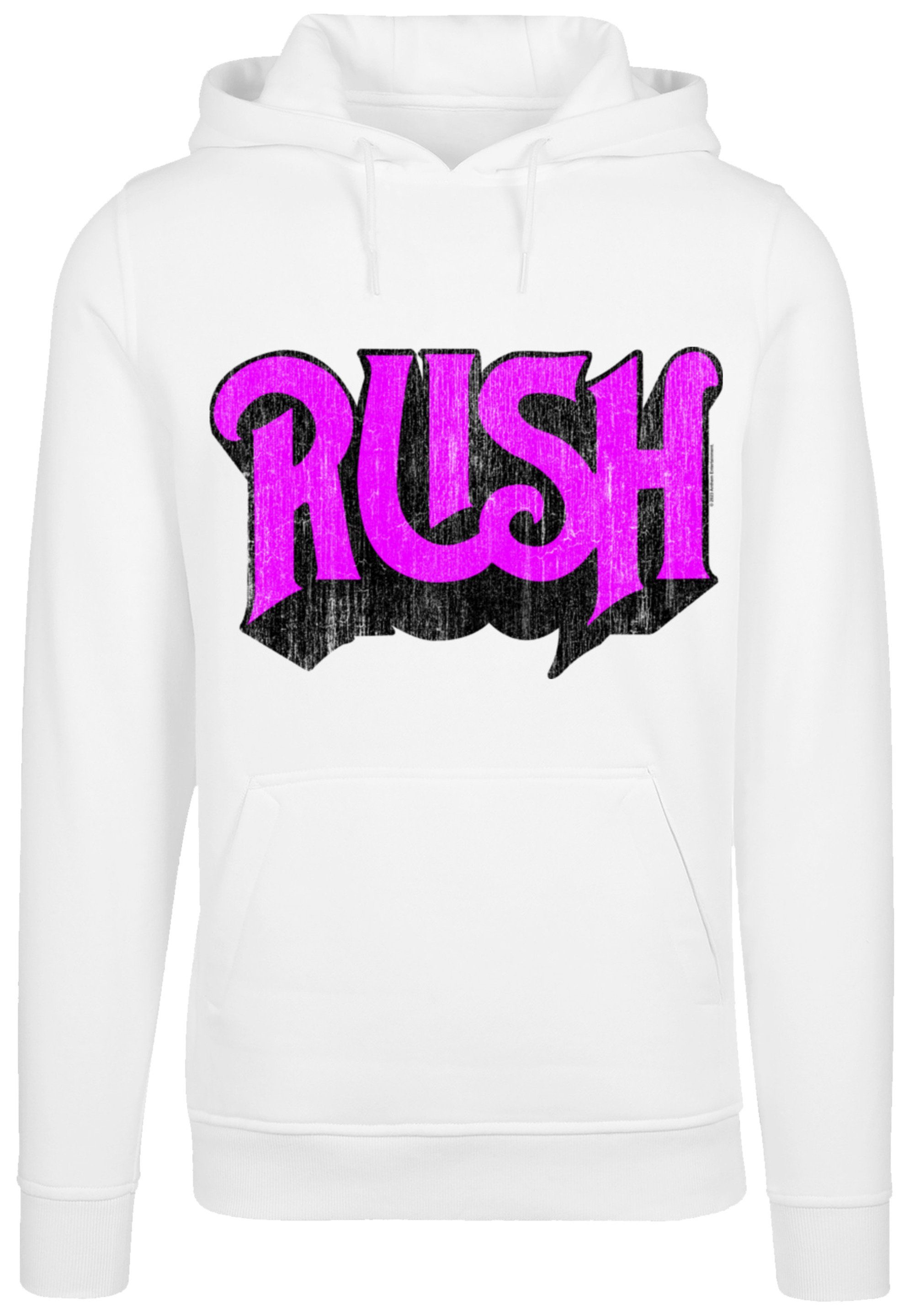 F4NT4STIC Band Distressed Rush Premium Logo Qualität Rock weiß Kapuzenpullover