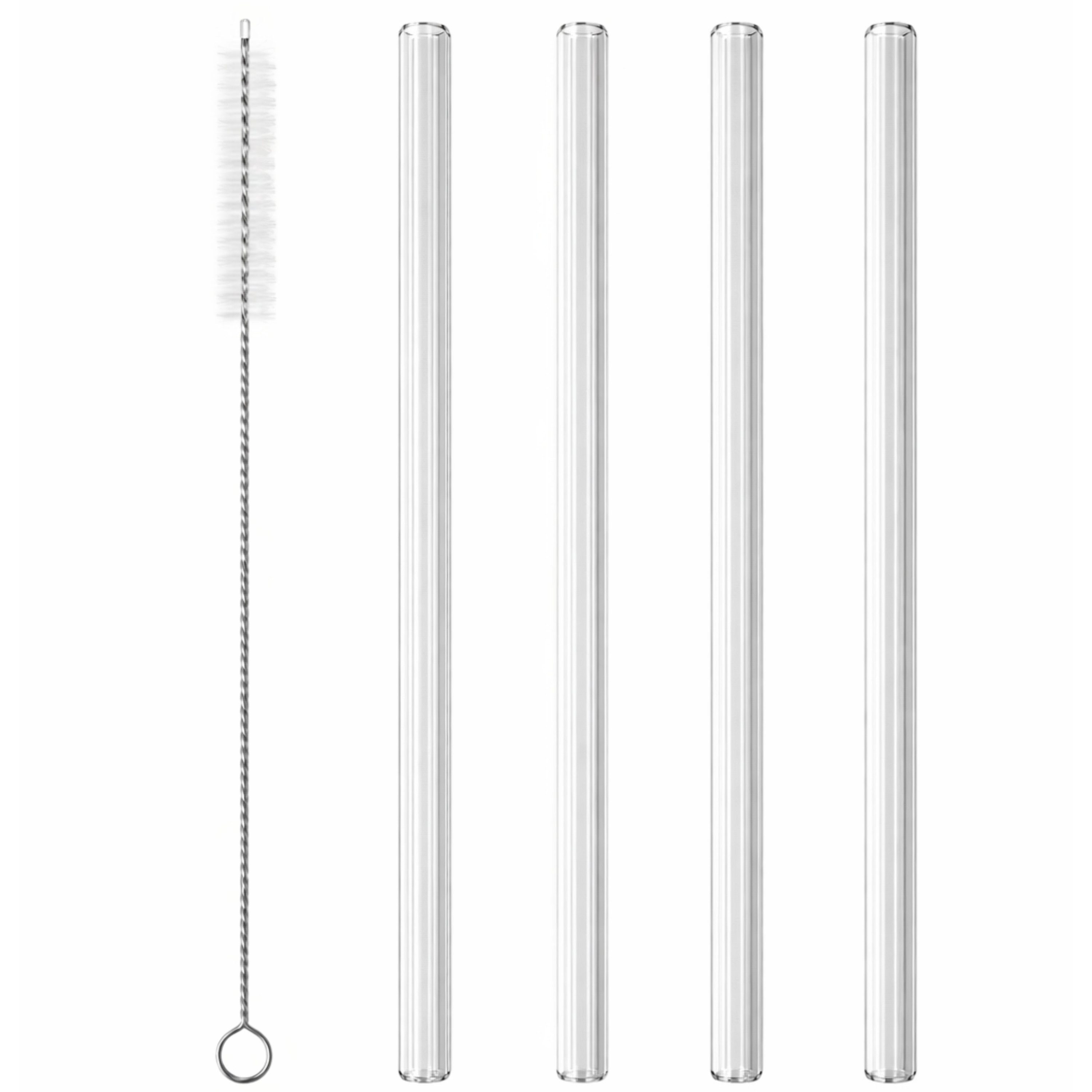 Trinkhalme Glas-Trinkhalme, kurz, (Set, 5-tlg., Trinkhalme), Glas-Trinkhalme kurz Borosilikatglas wiederverwendbar